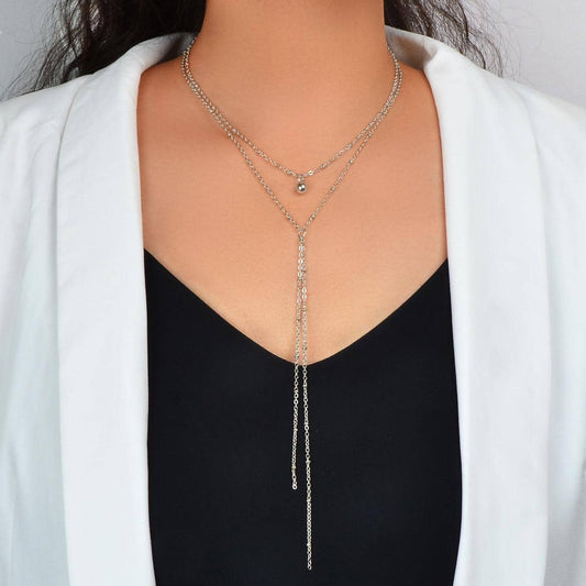 Gold Jewellery Gifts Boho Chic Layering Chain Y Shape Long Lariat Charm Necklace