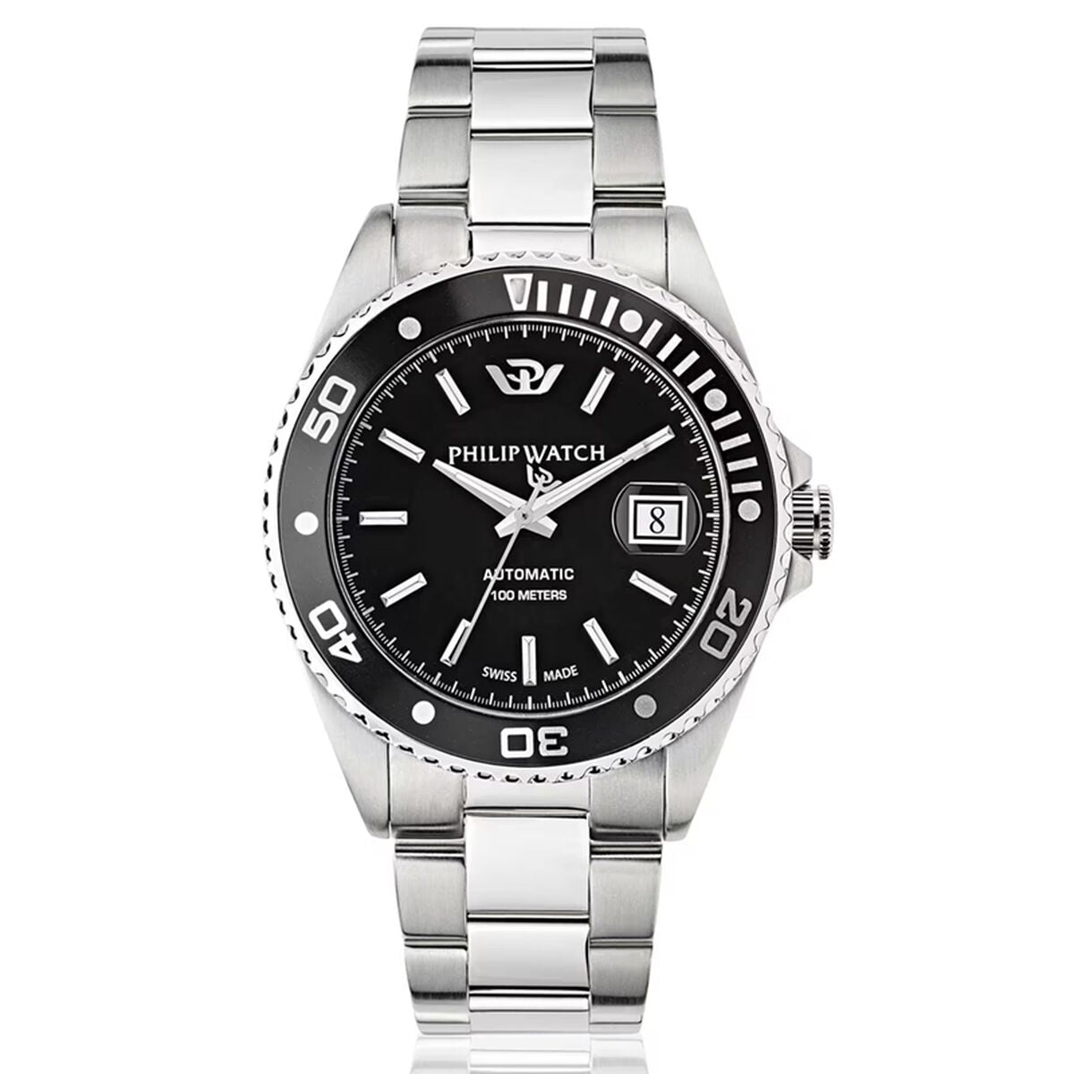 Men's Watch Philip Watch Black Silver