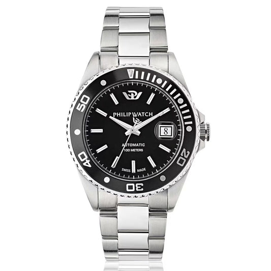 Men's Watch Philip Watch Black Silver