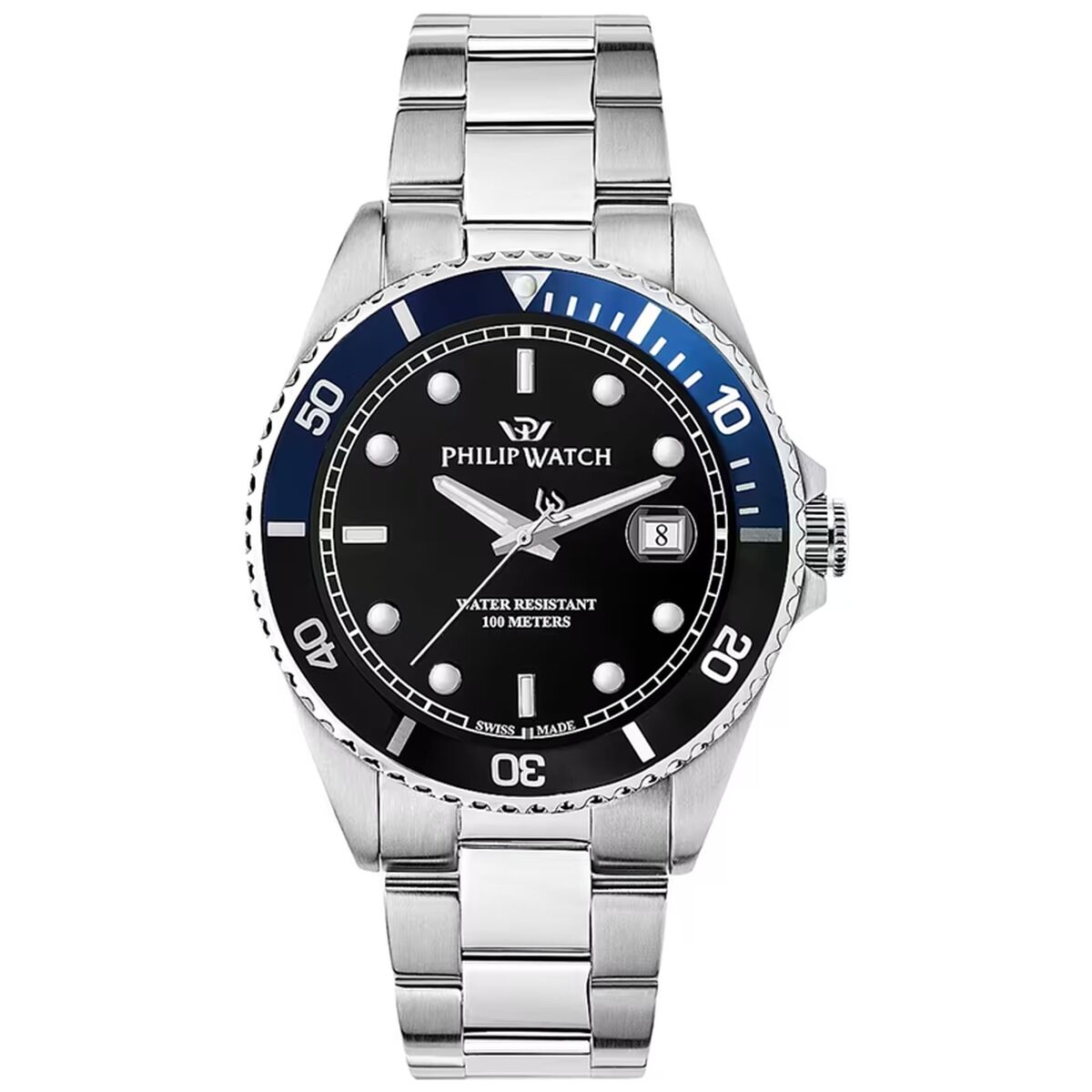 Men's Watch Philip Watch Black Silver