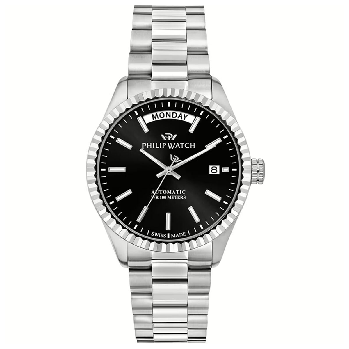 Men's Watch Philip Watch Black Silver