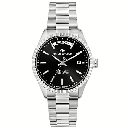 Men's Watch Philip Watch Black Silver